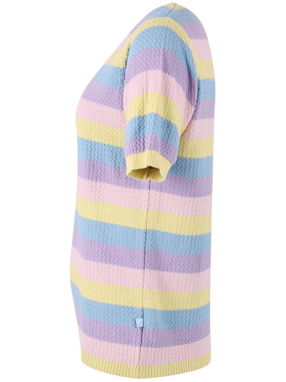 Danesilver Pearl Knit Sweater Tee Lt Blue/Lt Lilac/Pale Yellow
