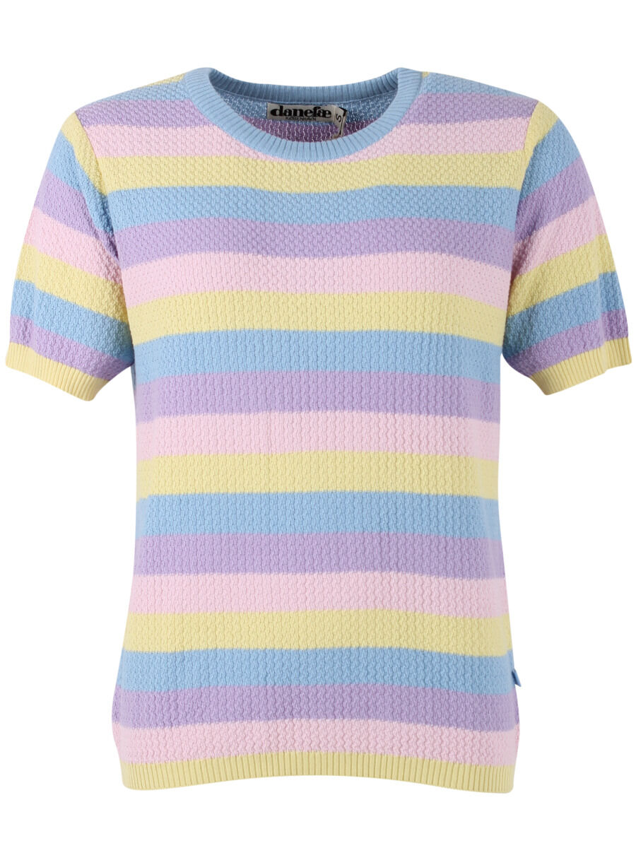 Danesilver Pearl Knit Sweater Tee Lt Blue/Lt Lilac/Pale Yellow