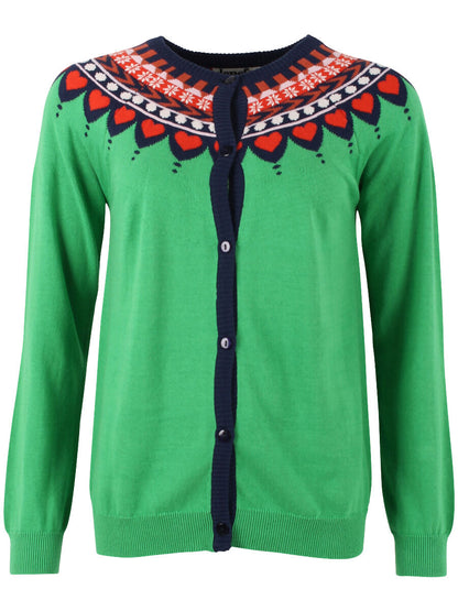 Danesweetheart Cotton Knit Cardigan Green