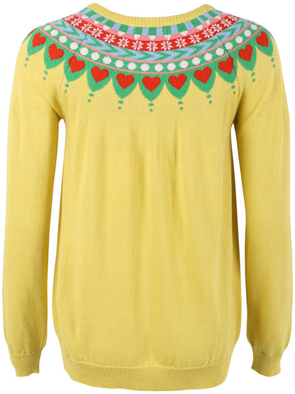 Danesweetheart Cotton Knit Cardigan Faded Yellow