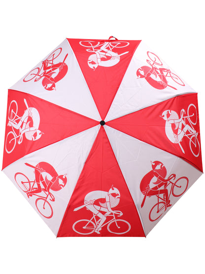 Folde paraply med cyklende viking