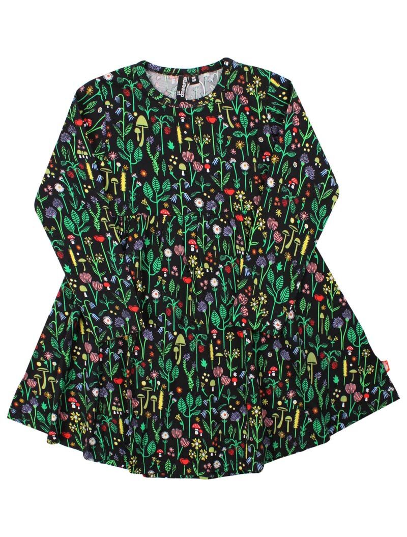 Danepopsicle Cotton Dress  Black BOTANICAL