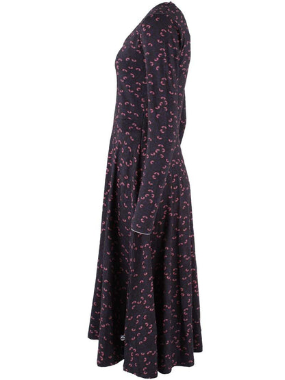 Danandreasen Viscose Slub Dress Black/Grey Viola FLEURIE