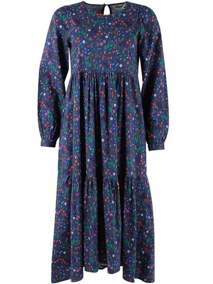 Danoktober Poplin Dress Grey Marine BOTANICAL