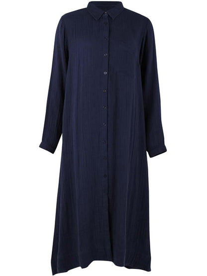 Danapril LS Heavy Cloth Dress Dark Navy
