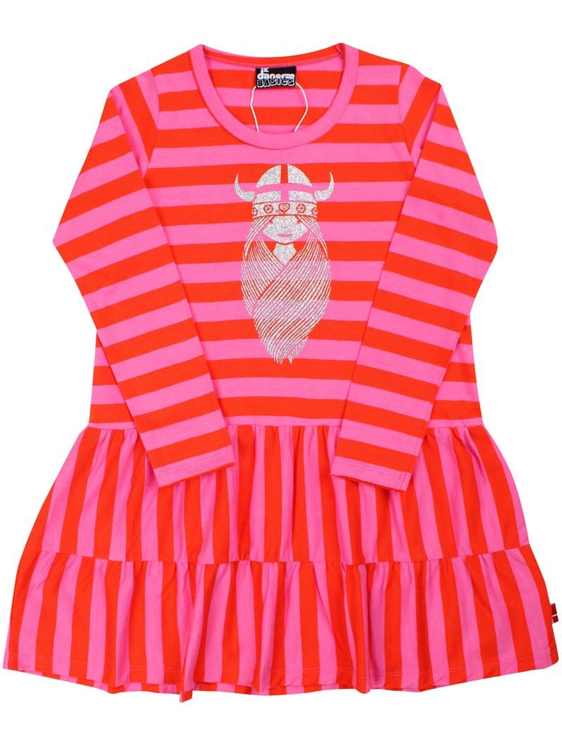 Danebasic Miva Dress Bright Red/Super Pink FREJA GLITTER