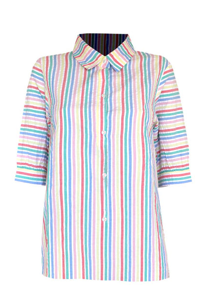 Danesyren SS Seersucker Shirt Multistripe