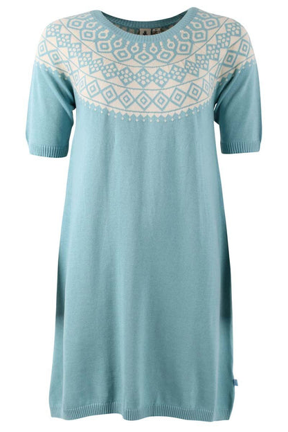 Daneblomme Cotton Knit Sweater Dress Vintage Aqua
