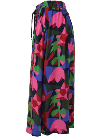 Danespresso Viscose Skirt Dark Navy GEOFLEUR