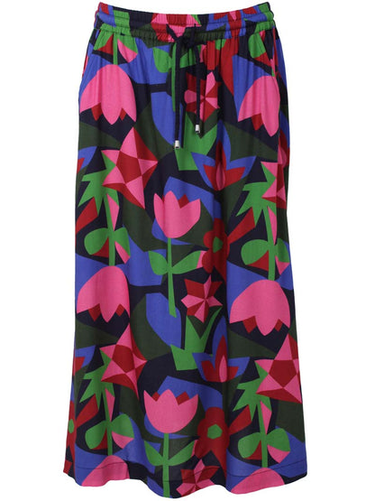 Danespresso Viscose Skirt Dark Navy GEOFLEUR
