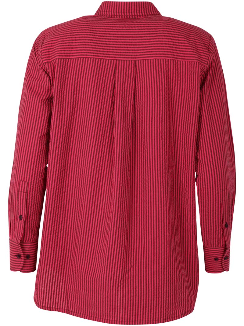 Daneclassic Seersucker Shirt Dark Bordeaux/Power Pink