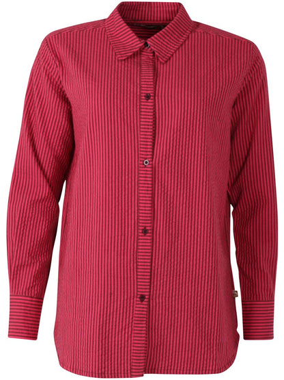 Daneclassic Seersucker Shirt Dark Bordeaux/Power Pink