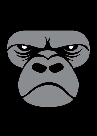 Sjovt postkort med motiv af gorilla