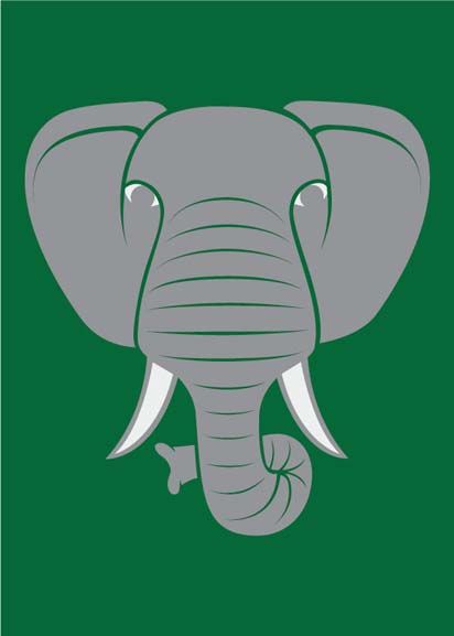 Sødt postkort med motiv af elefant