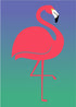 Sødt postkort med motiv af flamingo