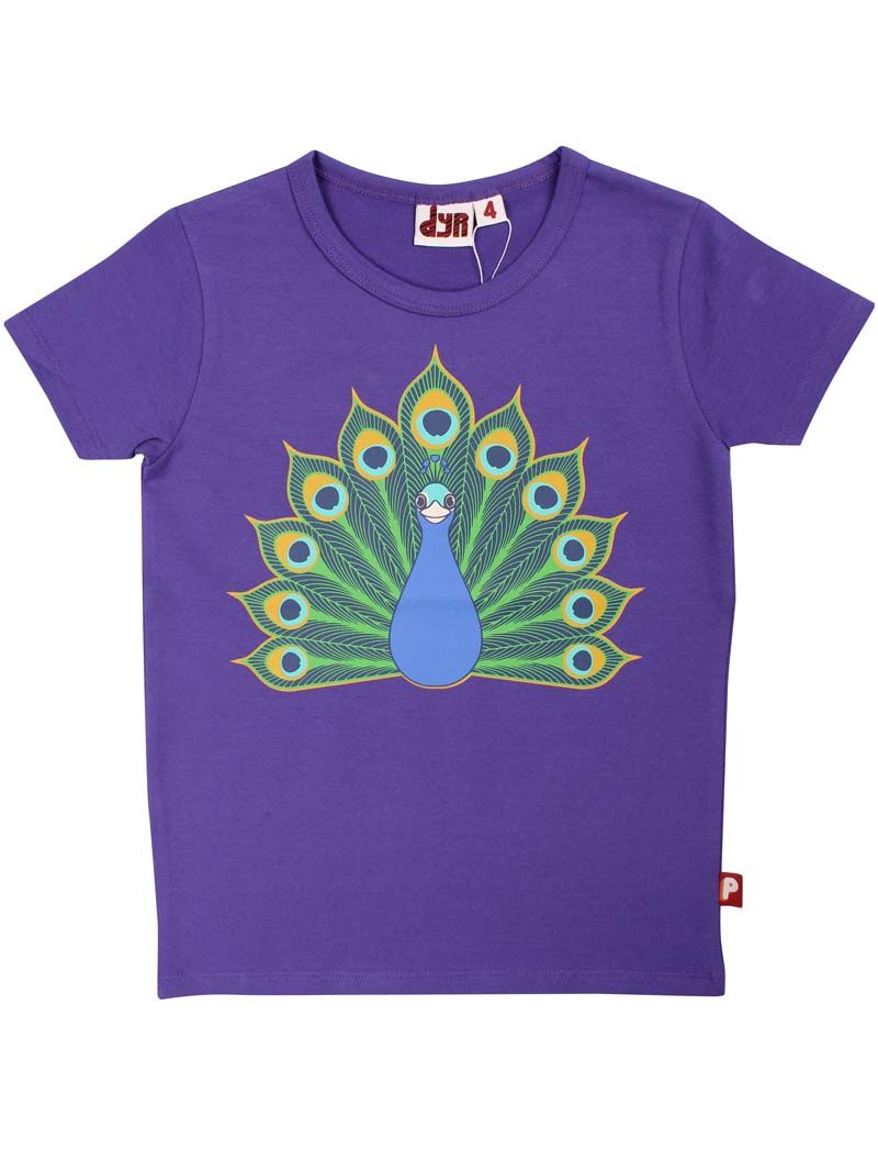 T-shirt til børn med påfugl