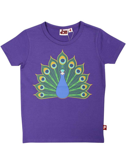 T-shirt til børn med påfugl
