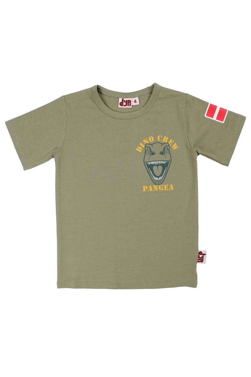 Lækker kortærmet t-shirt til børn med print af t-rex dinosaur