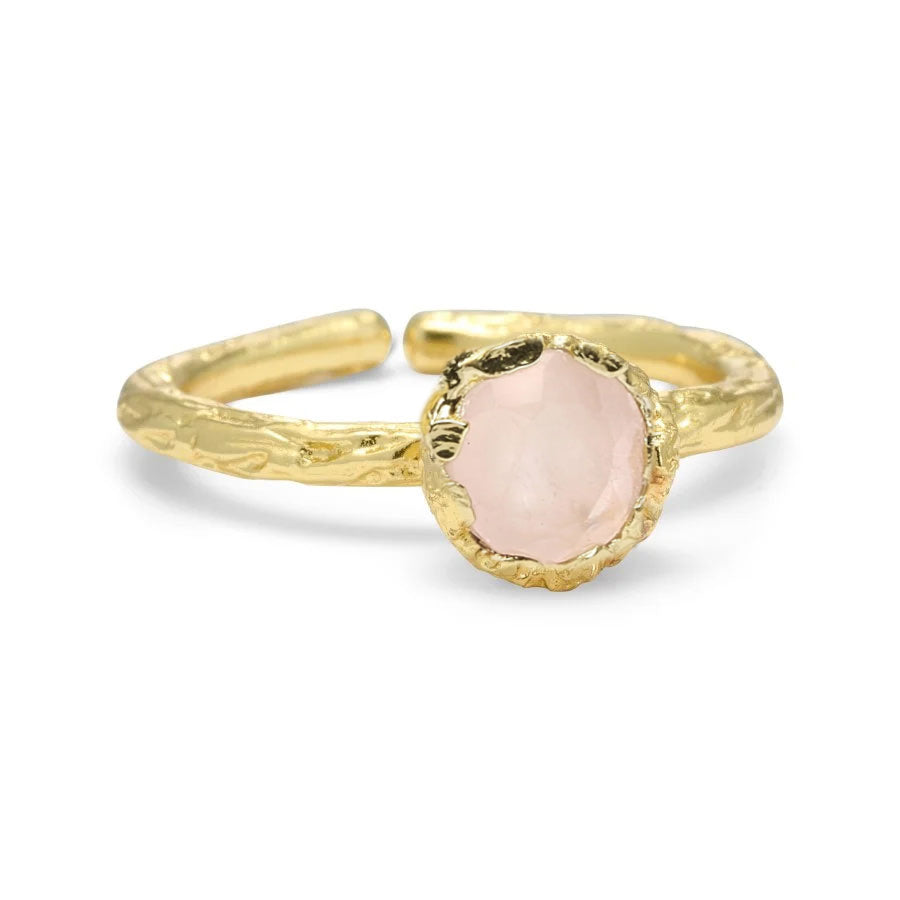 Foil Ring w. Gemstone Rose Quartz