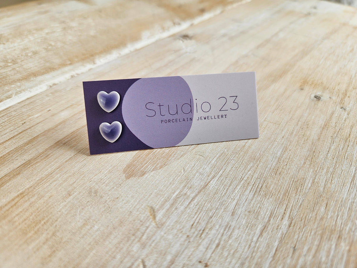 Heart Stud Earring Pair Lilac