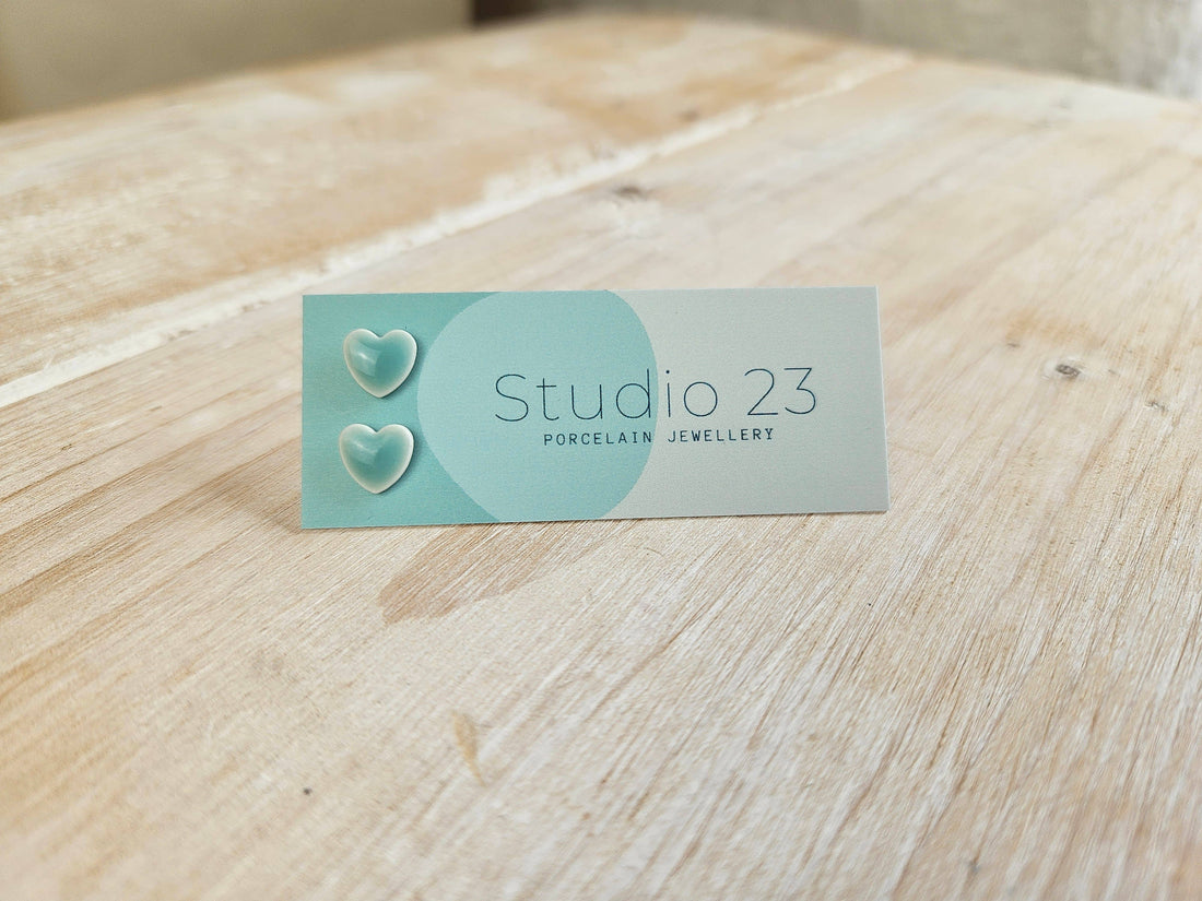 Studio 23 Heart Stud Earring Pair Turquoise
