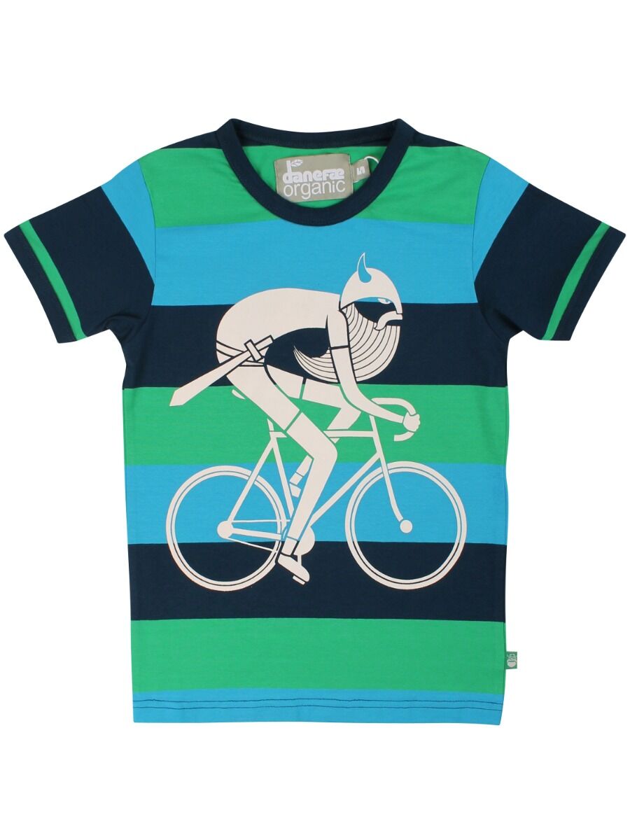 T-shirt til børn med viking på cykel 