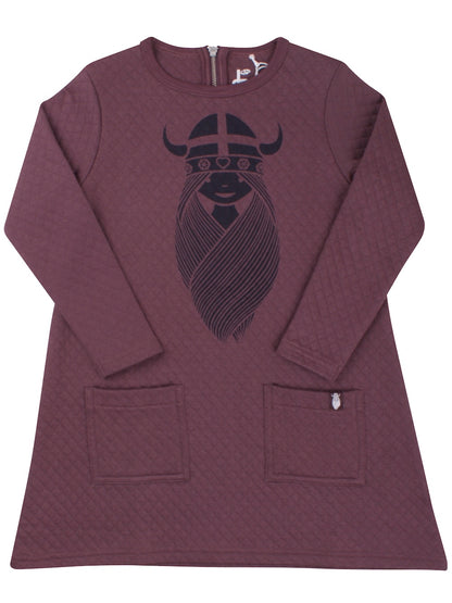 ORGANIC - Danespelt Dress Gray Plum FREJA