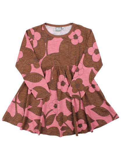 ORGANIC - Daneginger Dress Dk Navy/Brown Beige BLOOM BOOM