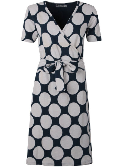 ORGANIC - Danevenice Dress Dusty navy/chalk MEGADOTS