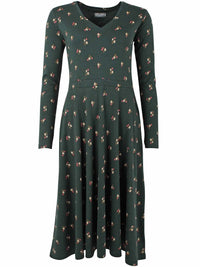 ORGANIC - Danandreasen Dress Black green MINIFLOWER