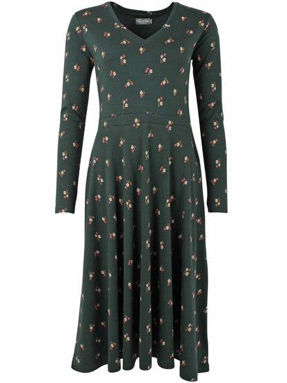 ORGANIC - Danandreasen Dress Black green MINIFLOWER