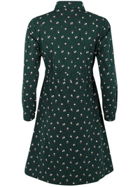 Daneditte Poplin Dress Deep Forest MINIFLOWER