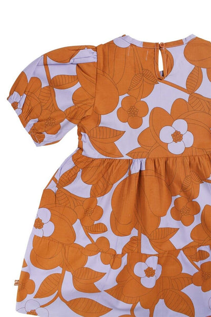 ORGANIC - Danegodis Dress Frozen Lilac/Occer BLOOM BOOM