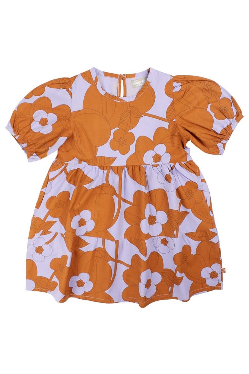 ORGANIC - Danegodis Dress Frozen Lilac/Occer BLOOM BOOM