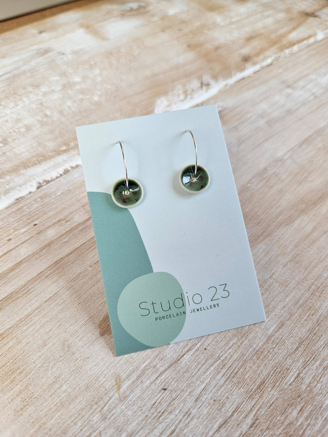 Studio 23 Curved Drop Earring Pair Olive