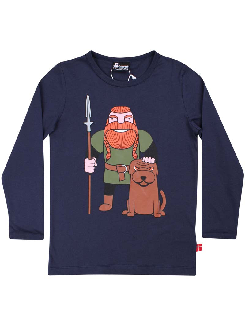 Bluse til børn med viking og hund