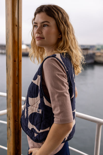 Daneblues Quilt Vest Dark Navy/Chalk TROPS