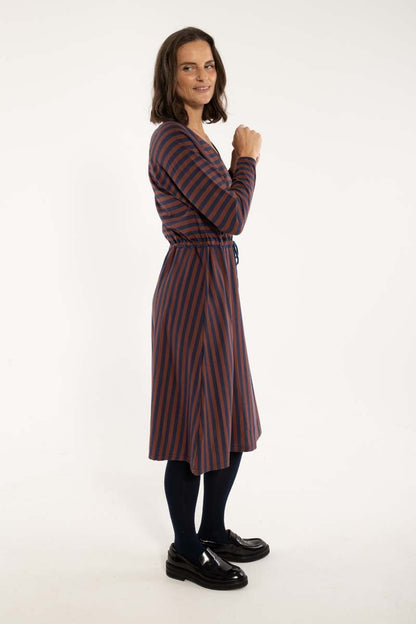 Danouioui Modal Dress Dk Navy/Dk Merlot