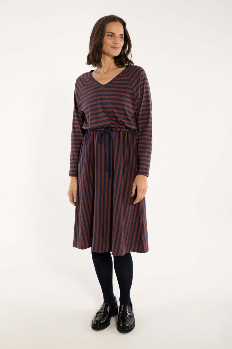 Danouioui Modal Dress Dk Navy/Dk Merlot