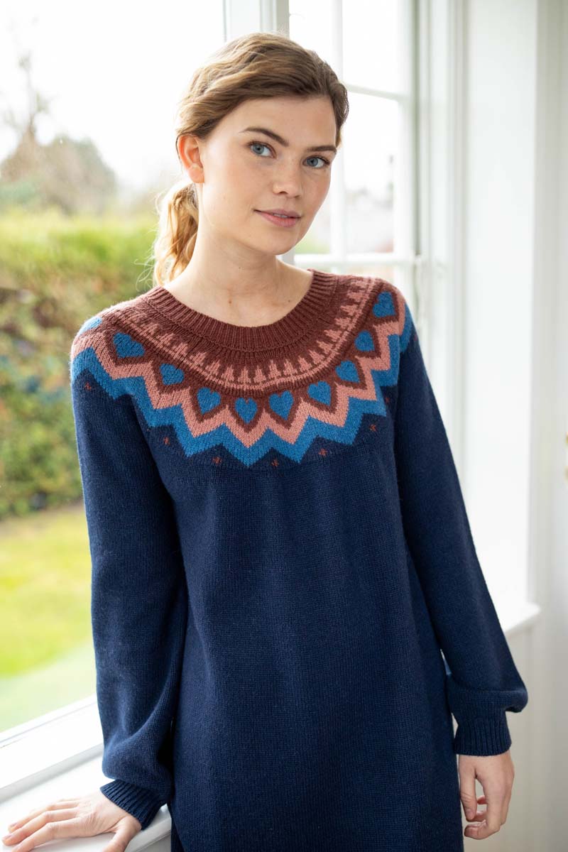 Danesukkertop Wool Sweater Dress Dk Navy