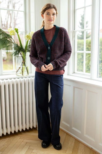 Danadorable Cardigan Dk Slate/Dk Merlot
