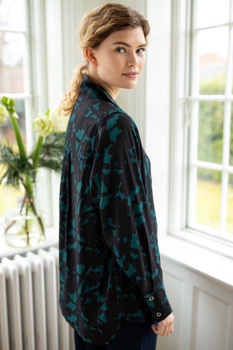 Danepeople Sateen Twill Shirt Dk Slate BRAMBLE
