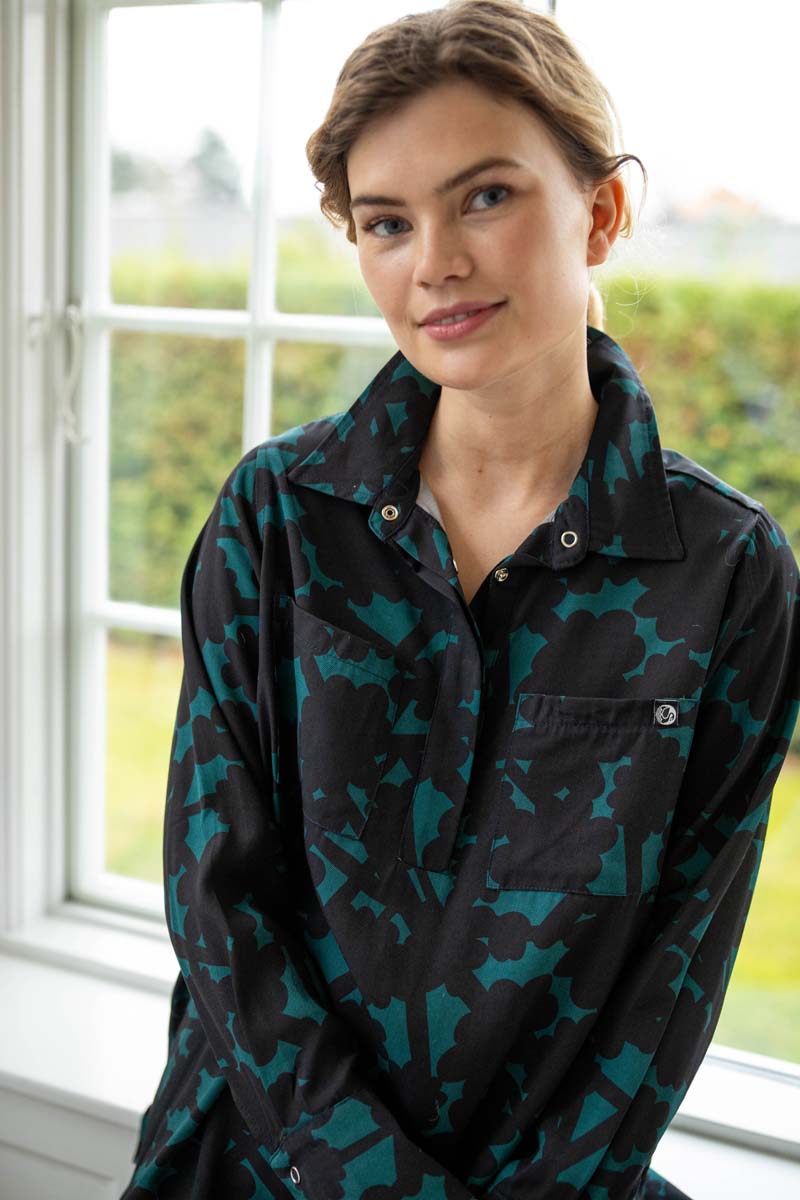 Danepeople Satin-Twill-Hemd Dunkelschiefer BRAMBLE 