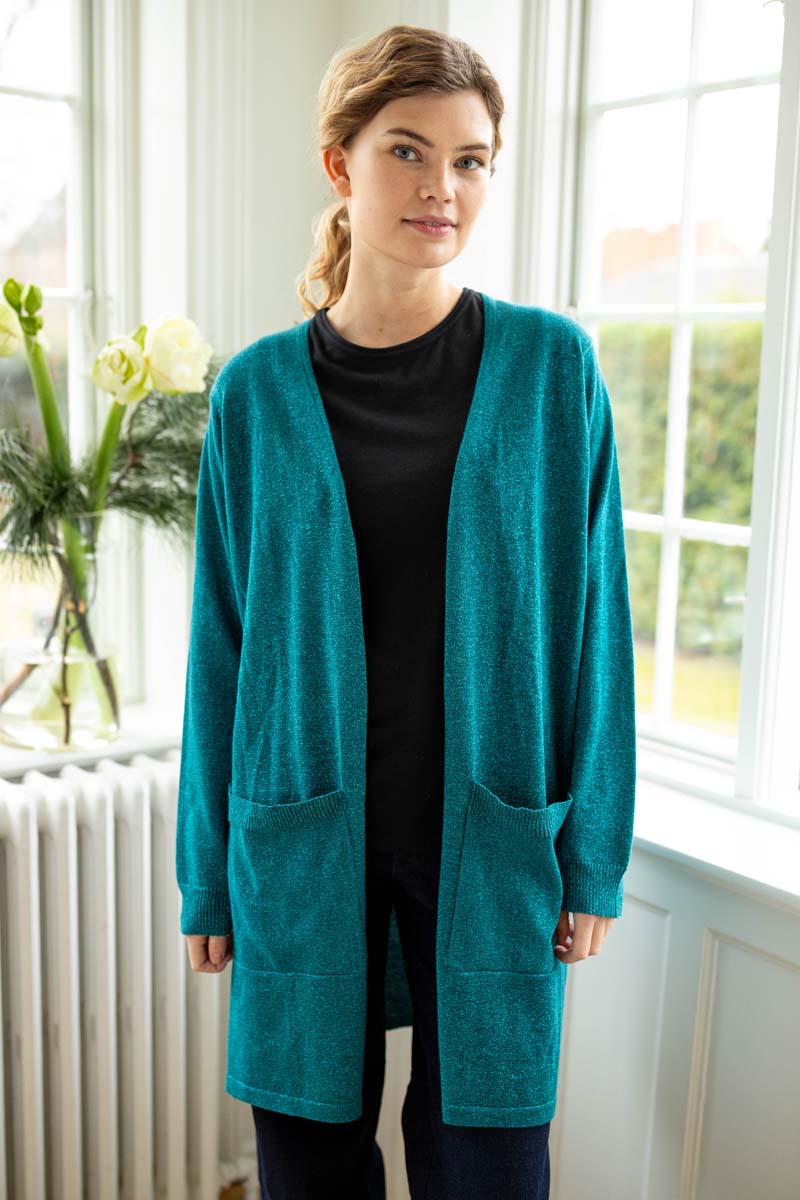 Danoffice Glitzer-Cardigan, Dunkelschiefer