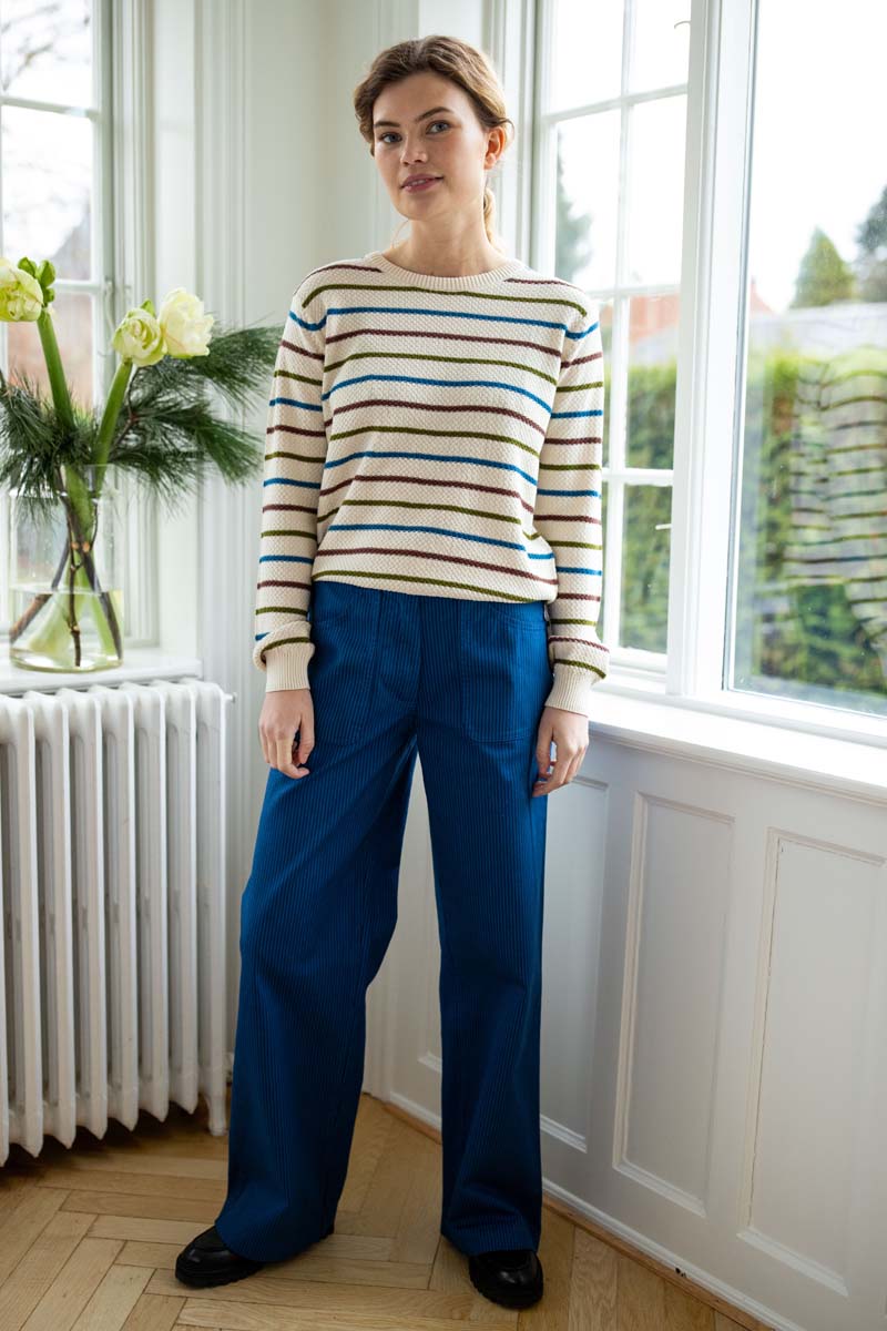 Danedaisy Stretch Canvas Pants Warm Blue/Dk Navy