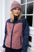 Navyblå og rosa zip-up i fleece og termo til damer
