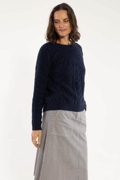 Danecable Knit Wool Sweater Dk Navy