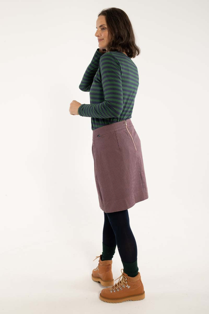 Danelondon Stretch Canvas Skirt Rose/Dk Navy