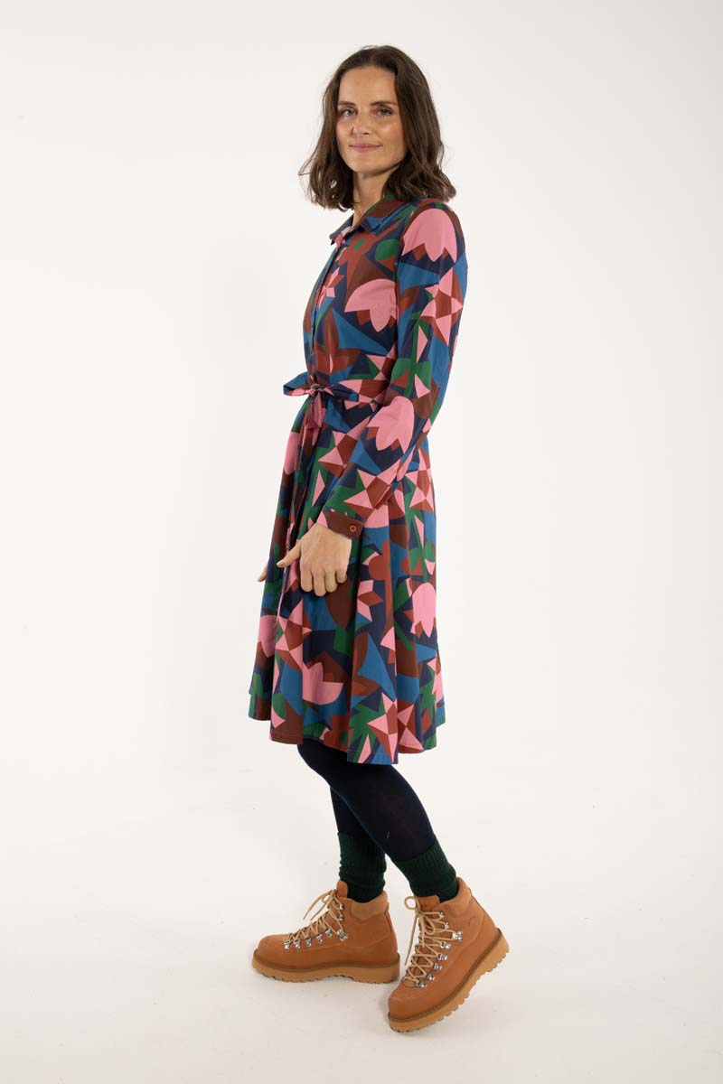 Daneribe Poplin Dress Ocean Blue GEOFLEUR
