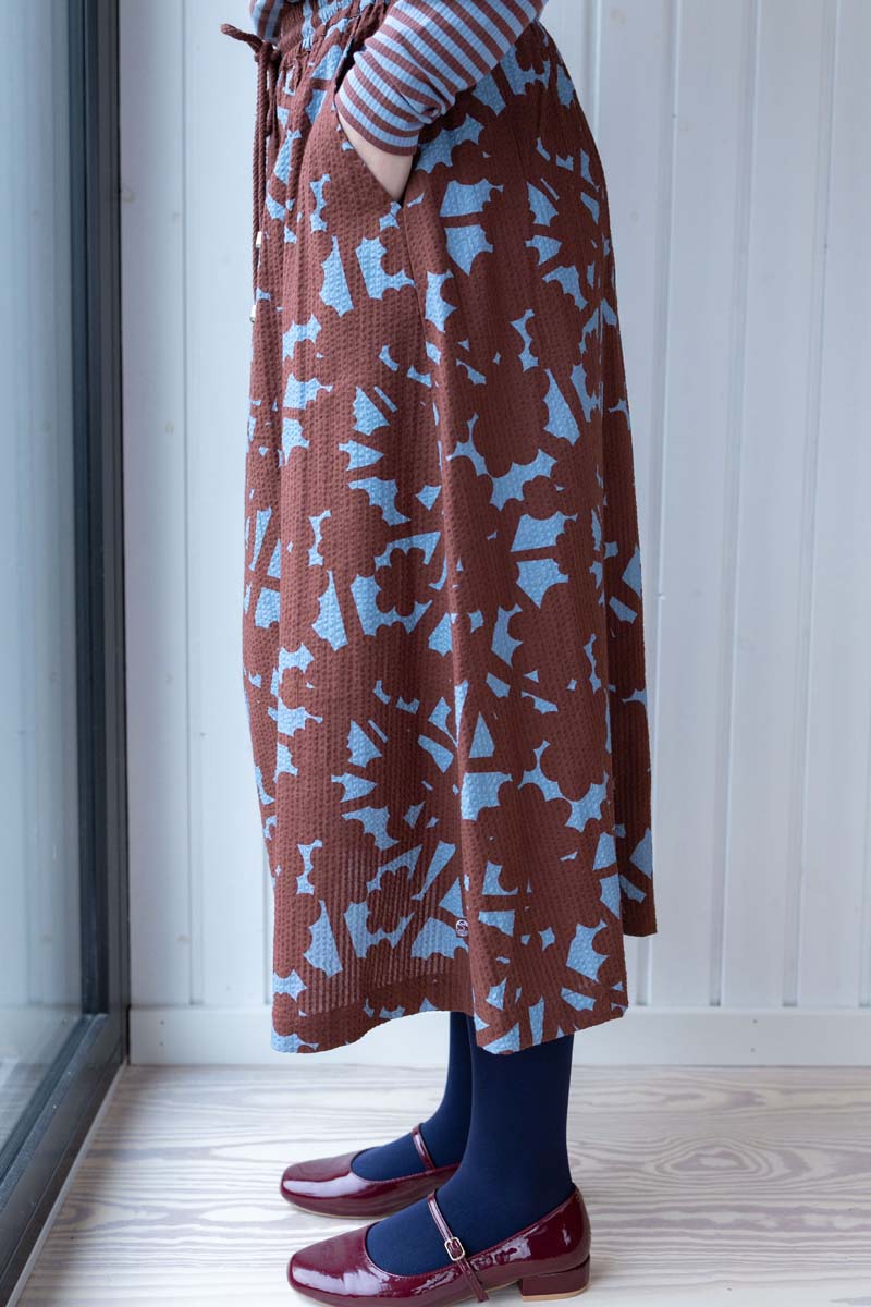Danespresso Seersucker Skirt Lt Blue BRAMBLE